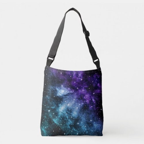 Purple Teal Galaxy Nebula Dream 1 Crossbody Bag