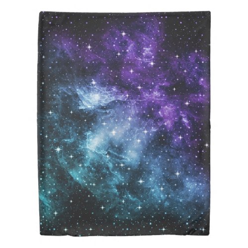 Purple Teal Galaxy Nebula Dream 1 Duvet Cover