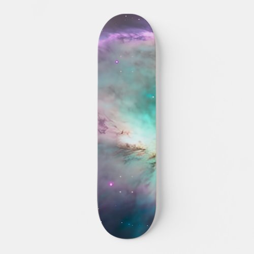 Purple Teal Galaxy Nebula Dream 1  Skateboard