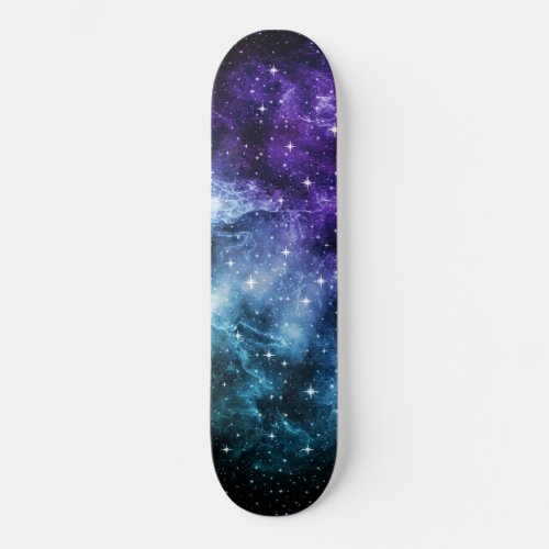 Purple Teal Galaxy Nebula Dream 1 Skateboard