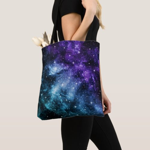 Purple Teal Galaxy Nebula Dream 1 Tote Bag