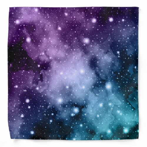 Purple Teal Galaxy Nebula Dream 2 Bandana