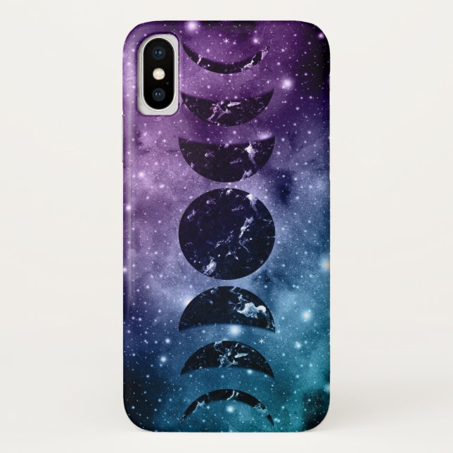 Purple Teal Galaxy Nebula Dream Moon Phases #1 Case-Mate iPhone Case (Back)