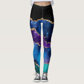 Skin-Friendly Glitter Print Marble Leggings