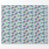 Purple Teal Gold Mermaid Scales Wrapping Paper (Flat)
