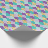 Purple Teal Gold Mermaid Scales Wrapping Paper (Corner)