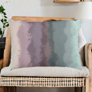 Purple teal gradient ombre modern abstract striped accent pillow