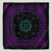 Purple & Teal Gradient Paisley Bandana