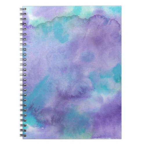 Purple Teal Green Abstract Watercolor Notebook