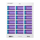 Purple, Teal Hearts Address Label (Full Sheet)