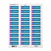 Purple, Teal Hearts Return Address Label (Full Sheet)