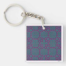 purple & teal Hitomezashi geometric tile
