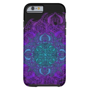 Purple & Teal Lacy Mehndi Tough Iphone 6 Case by Rage_Case at Zazzle