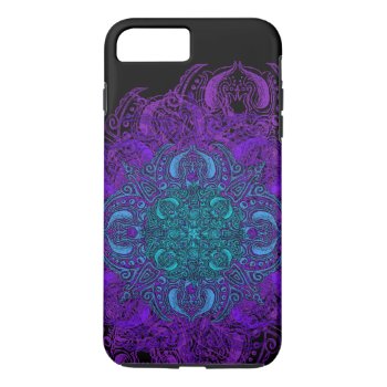 Purple & Teal Lacy Mehndi Iphone 8 Plus/7 Plus Case by Rage_Case at Zazzle