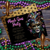 Purple | Teal Masquerade Mask Mardi Gras Party