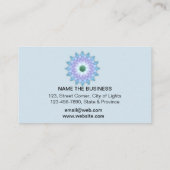 Purple Teal Meditation Holistic Lotus Flower Yoga Business Card (Back)