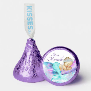 Purple Teal Mermaid Baby Shower Hershey Kisses Hershey®'s Kisses®