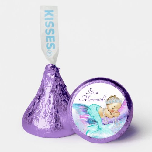 Purple Teal Mermaid Baby Shower Hershey Kisses Hersheys Kisses