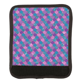 Purple & Teal Mermaid Patterned Luggage Handle Wra Luggage Handle Wrap by JLBIMAGES at Zazzle