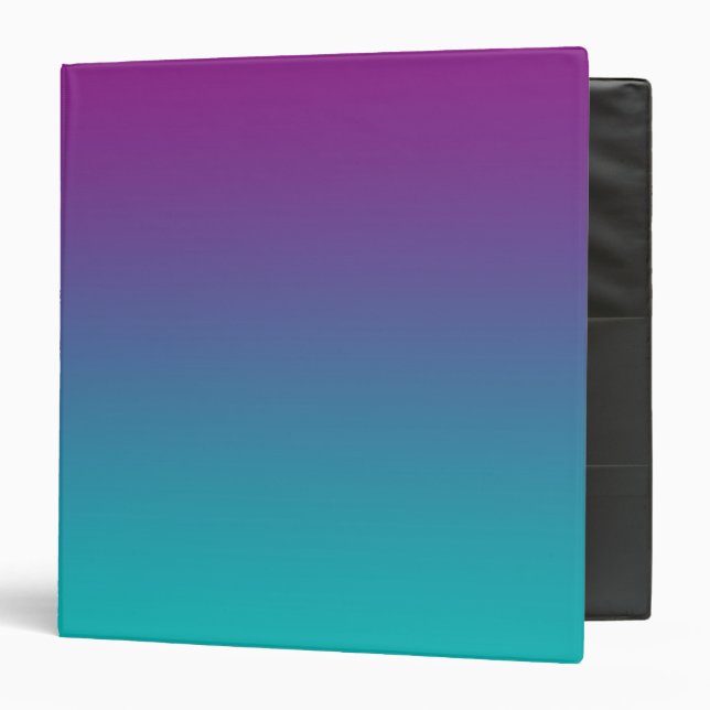 Purple & Teal Ombre 3 Ring Binder (Front/Inside)