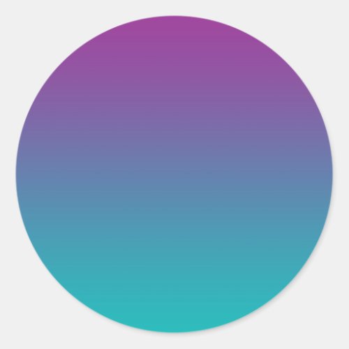 Purple  Teal Ombre Classic Round Sticker