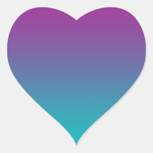 Purple  Teal Ombre Heart Sticker