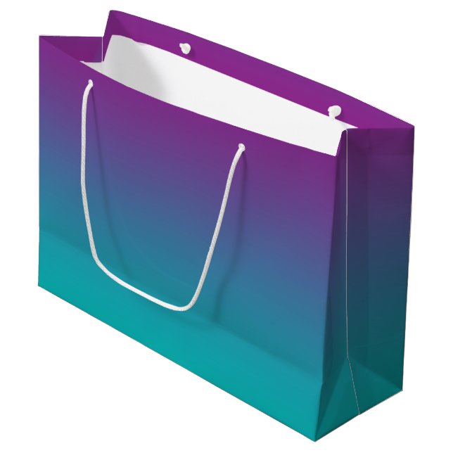 Purple & Teal Ombre Large Gift Bag (Front Angled)