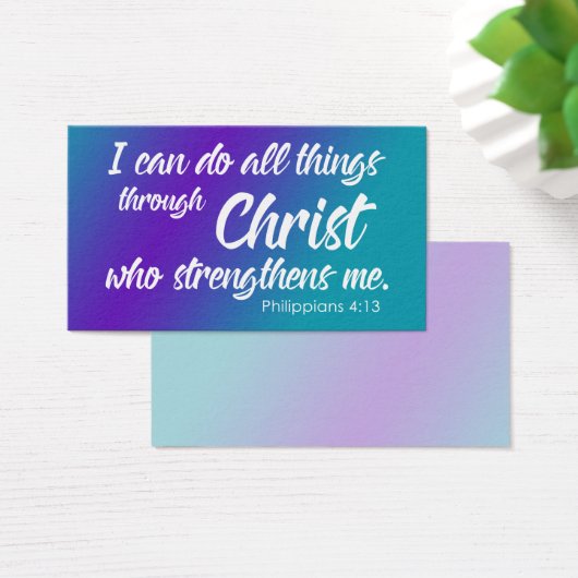 Purple & Teal Ombre, Philippians 4:13 Scripture (Desk)