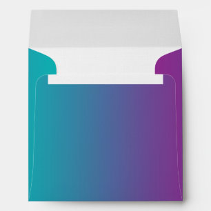 Purple & Teal Ombre Square Linen Envelopes