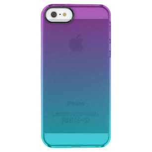 Purple & Teal Ombre Clear iPhone SE/5/5s Case