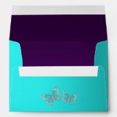 Purple Teal Silver Floral Butterfly A7 Envelope (Back (Bottom))
