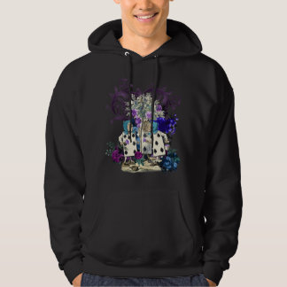 Purple Teal Steampunk Cards Rose Garden Alice in W Hoodie