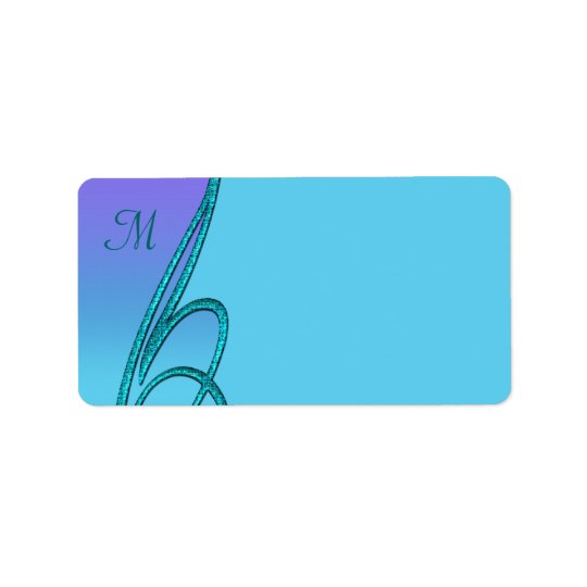 Purple Teal Swirl Monogram Address Labels | Zazzle.com