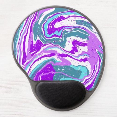 Purple Teal Turquoise Marble Fluid Art    Gel Mouse Pad