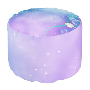 Purple & Teal Under the Sea Enchanted Ocean Pouf