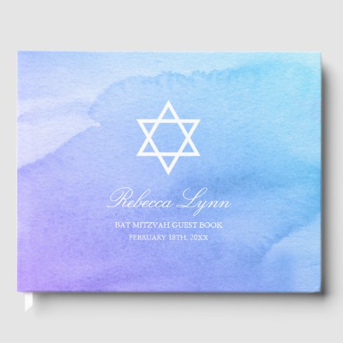 Purple Teal Watercolor Bat Mitzvah