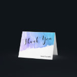 Purple Teal Watercolor Bat Mitzvah Thank You<br><div class="desc">Modern purple and teal blue watercolor thank you cards for a Bat Mitzvah.</div>