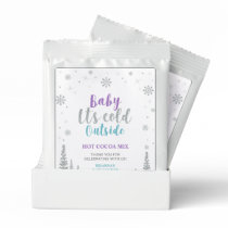 Purple & Teal Winter Baby It's Cold Outside Shower Hot Chocolate Drink Mix