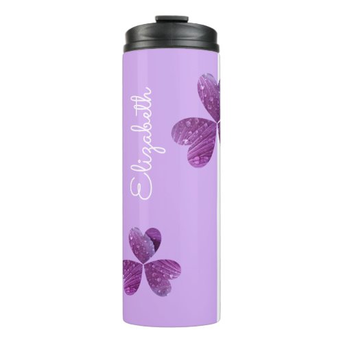 Purple Teardrop Butterfly Cancer Fighter Thermal Tumbler