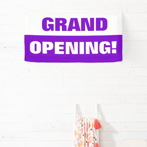 Purple template grand opening business banner