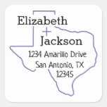 Purple Texas Silhouette Couple Address Label