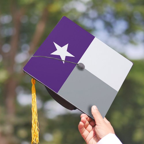 Purple Texas State Flag Graduation Cap Topper