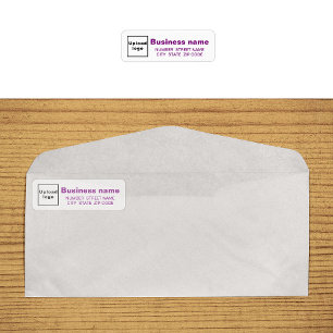 Purple Text Business Return Address Labels