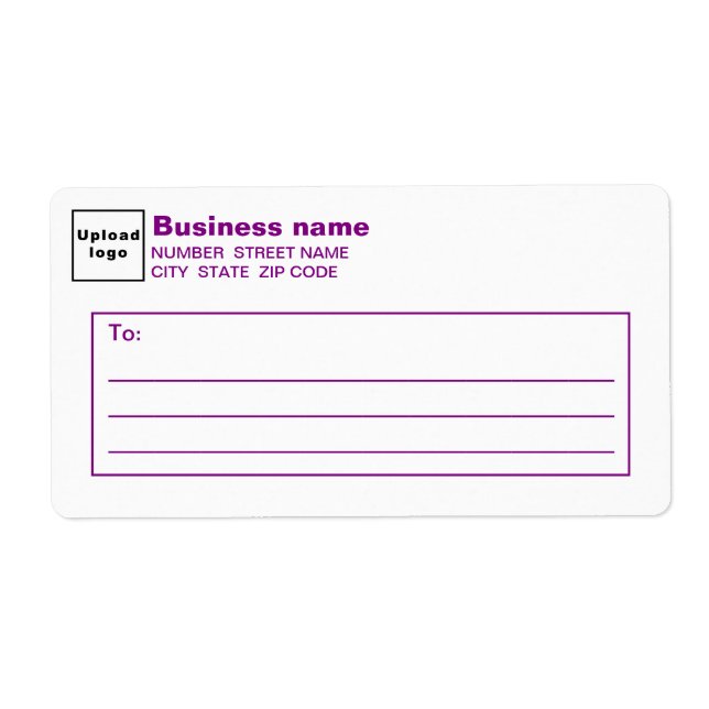 Purple Text Business Shipping Label (Front)