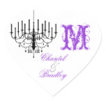 Purple Text Chandelier Monogram Custom Stickers