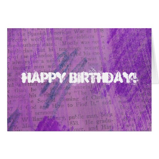Purple Text, Happy Birthday! (Front Horizontal)