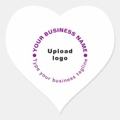 Purple Texts Business Tagline on Heart Sticker