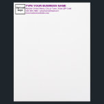 Purple Texts Heading of Business Letterhead<br><div class="desc">Letterhead that you can customize its heading to advertise your business or to promote your brand name to customers or clients. An office supply that you can use to build brand name awareness. Font color is purple. To customize the heading of this letterhead, upload your business logo, type your business...</div>
