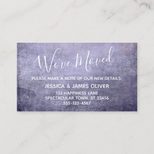 Purple Textured Grunge Weve Moved Enclosure Card