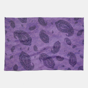 Purple Textured Paisley American MoJo Kitchen Towe Towel